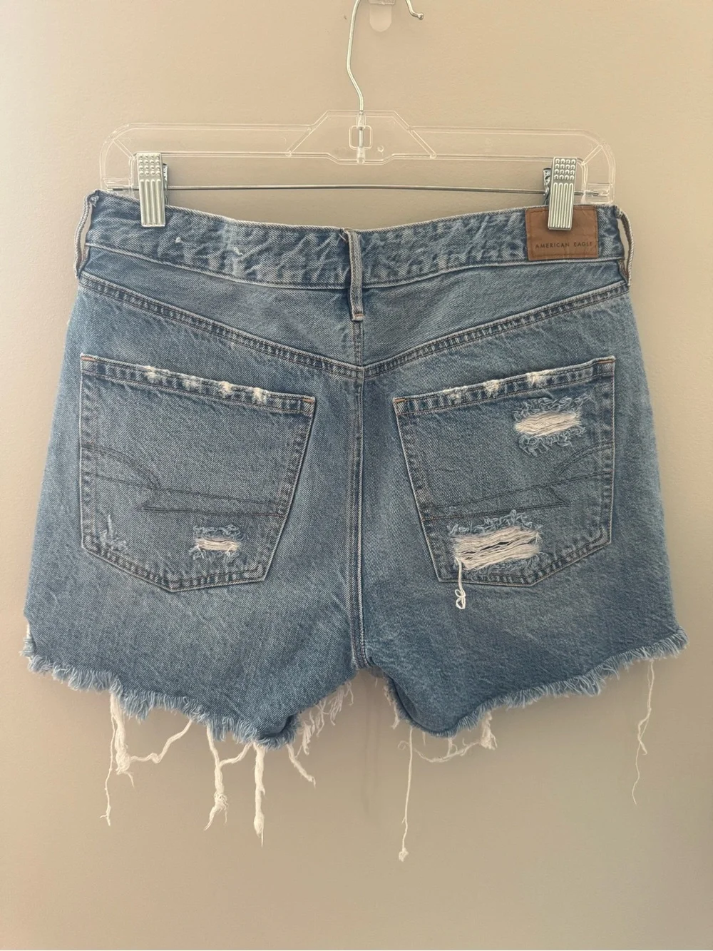 American Eagle Outfitters Tomgirl Short Distressed Denim Shorts - Blue